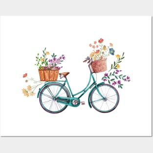 Flower Bicycle Posters and Art